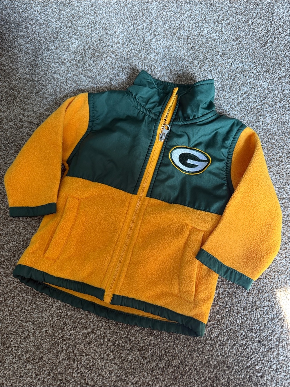 NFL Green and Gold Kids' Puffer-Style Fleece Jacket